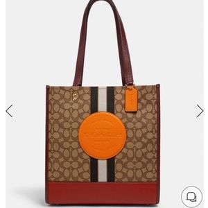 Dempsey Tote In Sig Jacquard With Stripe n Patch